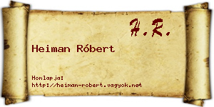 Heiman Róbert névjegykártya